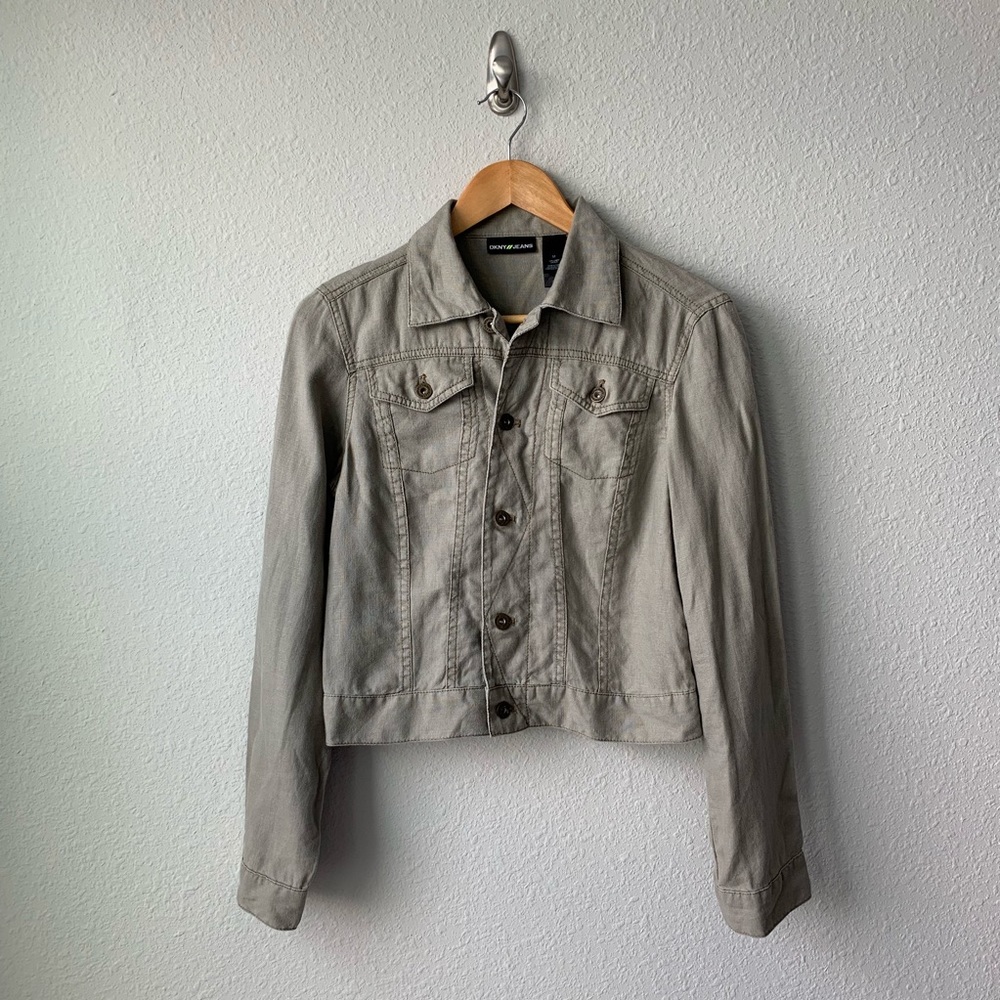 DKNY | Linen Olive Green Jacket